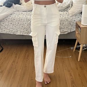 white cargo pants